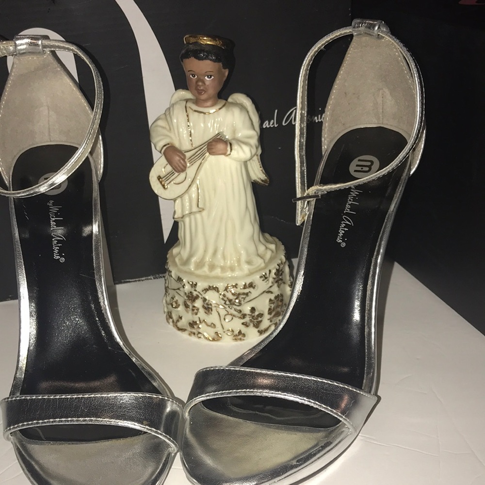 Silver Platform Stilettos- Size 8